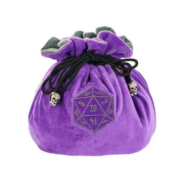 Flannel Drawstring Dice Bag | Purple