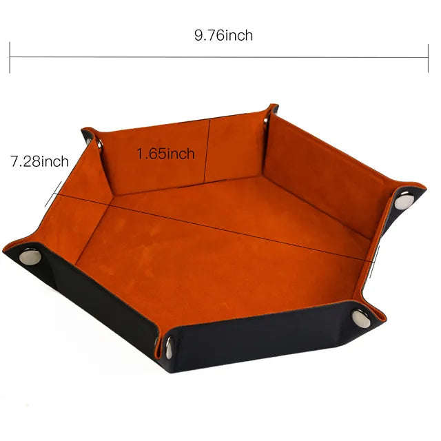 Foldable Dice Tray | Velvet | Orange