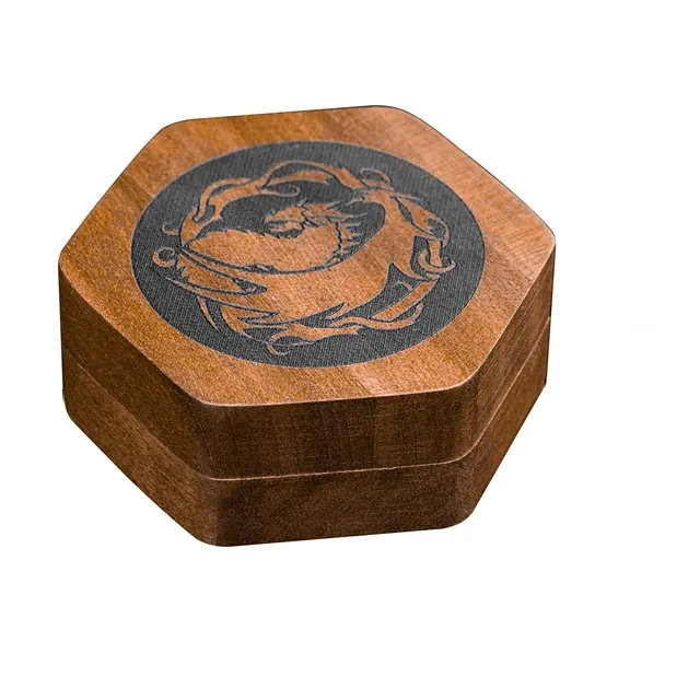 Dragon Series Small Wooden Dice Boxes | Hexagon