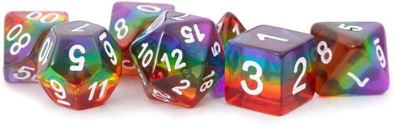 Translucent Rainbow - 16mm Resin Dice Set