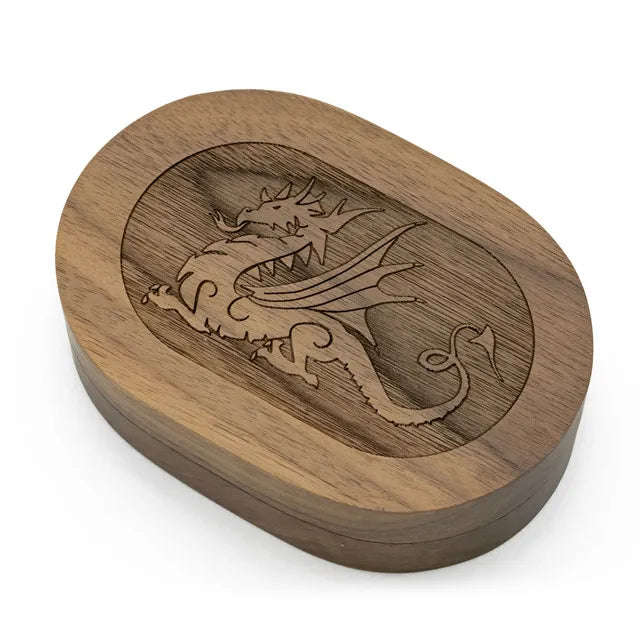 Dragon Series Small Wooden Dice Boxes | Oval