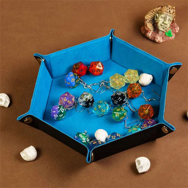 Foldable Dice Tray | Velvet | Blue