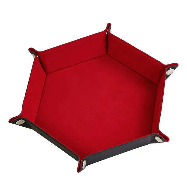 Foldable Dice Tray | Velvet | Red