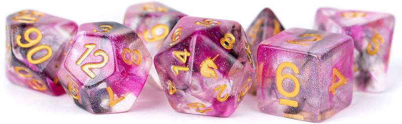 Unicorn Blushing Steel - 16mm Resin Dice Set
