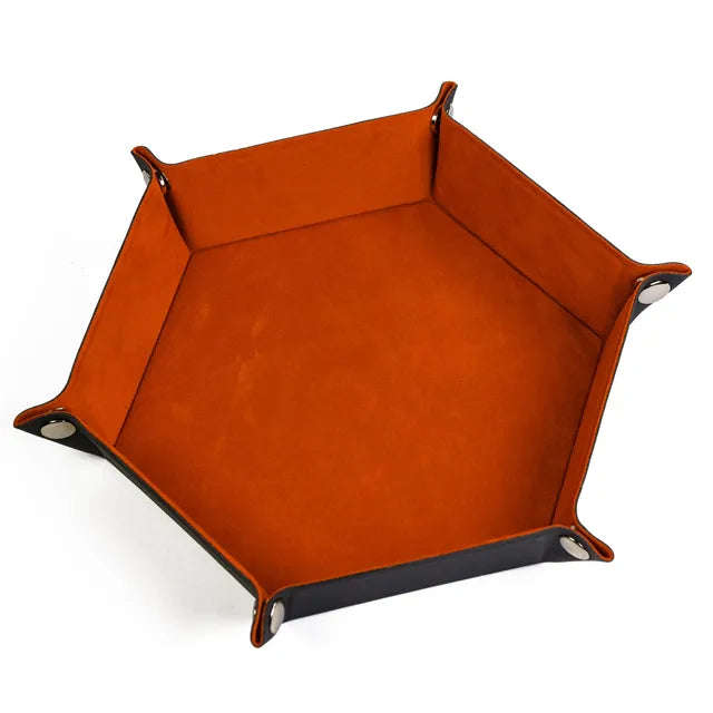 Foldable Dice Tray | Velvet | Orange