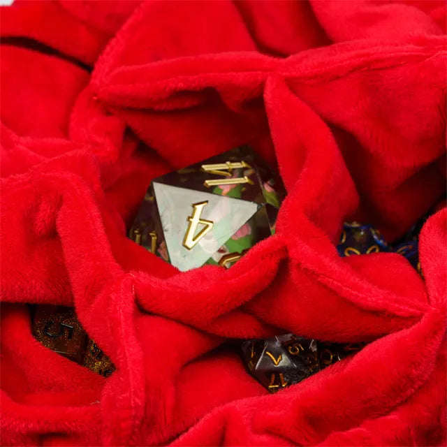 Flannel Drawstring Dice Bag | Black