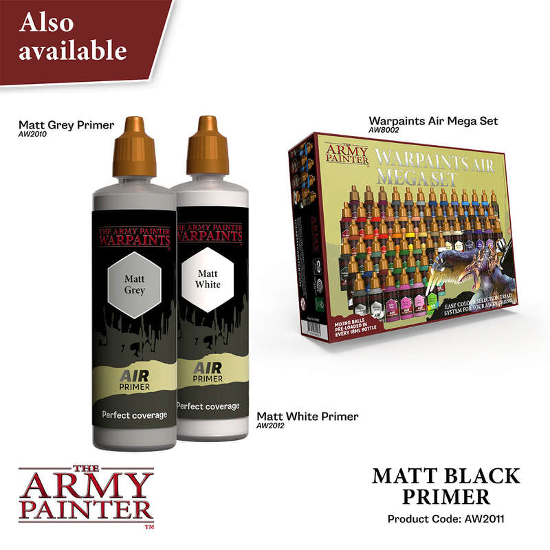 Warpaints Air: Matt Black Primer, 100 ml