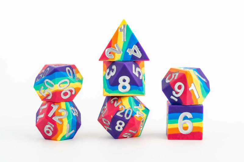 Rainbow - 16mm Silicone Sharp Edge Dice Set