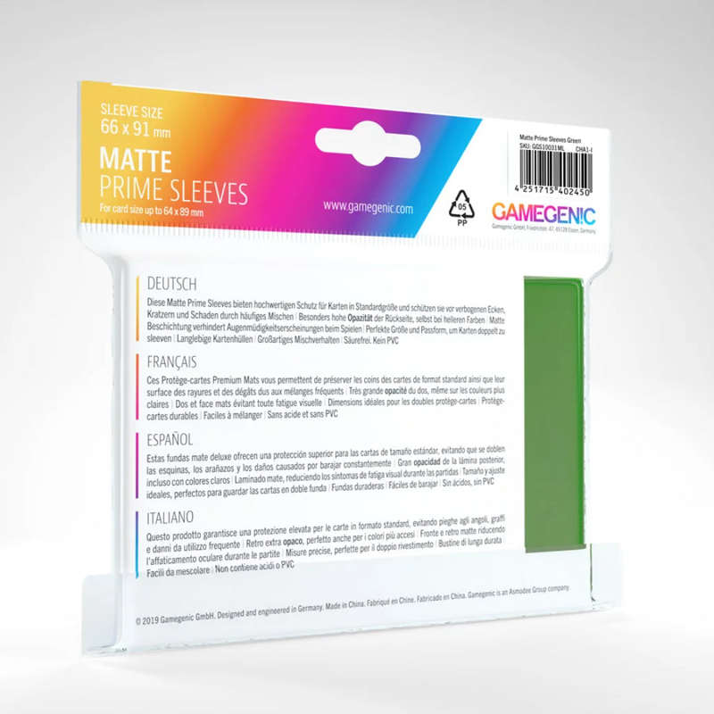 GameGenic - Matte Prime Sleeves: Green (100)
