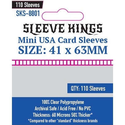 Sleeve Kings | Mini USA Card Sleeves (Size 41 x 63 mm)
