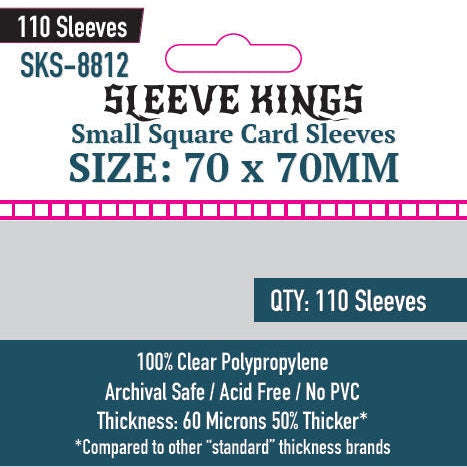 Sleeve Kings | Small Square Card Sleeves (Size 70 x 70 mm)