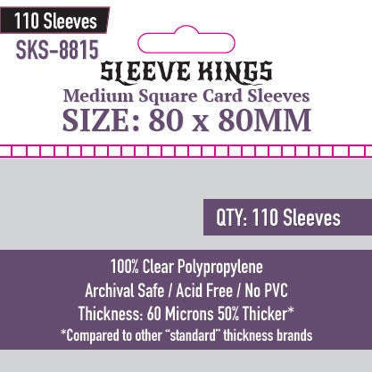 Sleeve Kings | Medium Square Card Sleeves (Size 80 x 80 mm)