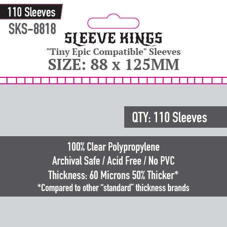 Sleeve Kings | Tiny Epic Compatible Sleeves (Size 88 x 125 mm)