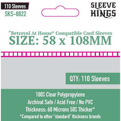 Sleeve Kings | Betrayal At House Compatible Sleeves (58 x 108mm)