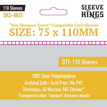 Sleeve Kings | War Hammer Quest Compatible Sleeves (75 x 110mm)