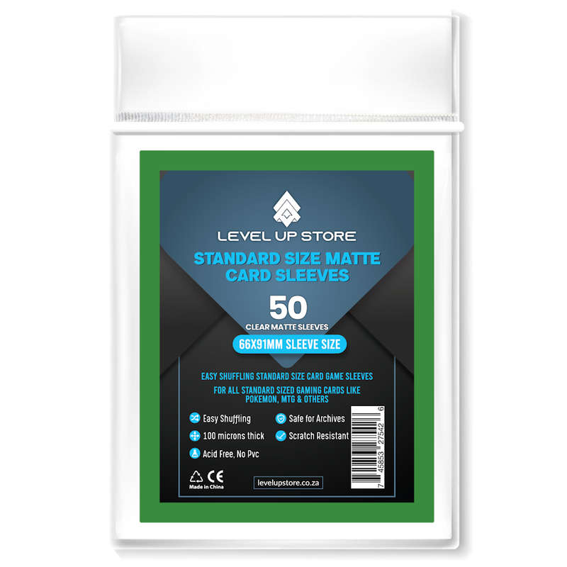 Level Up Store | Standard Green Matte Sleeves (50 sleeves)