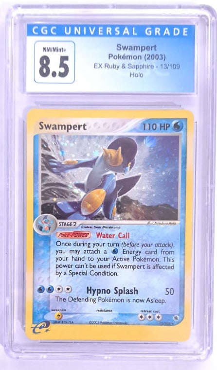 Graded Card | Swampert | Ex Ruby & Sapphire Holo | CGC 8.5