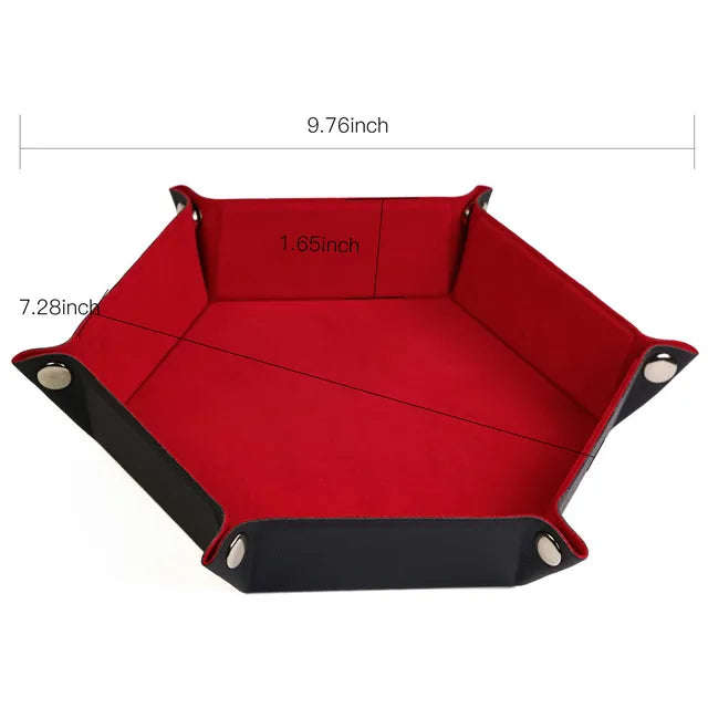 Foldable Dice Tray | Velvet | Red