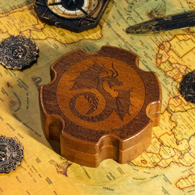 Dragon Series Small Wooden Dice Boxes | Hex