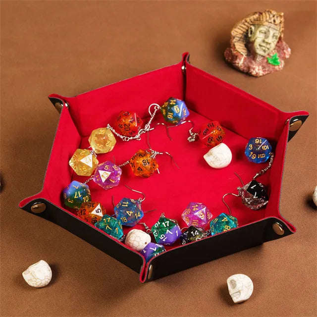 Foldable Dice Tray | Velvet | Red