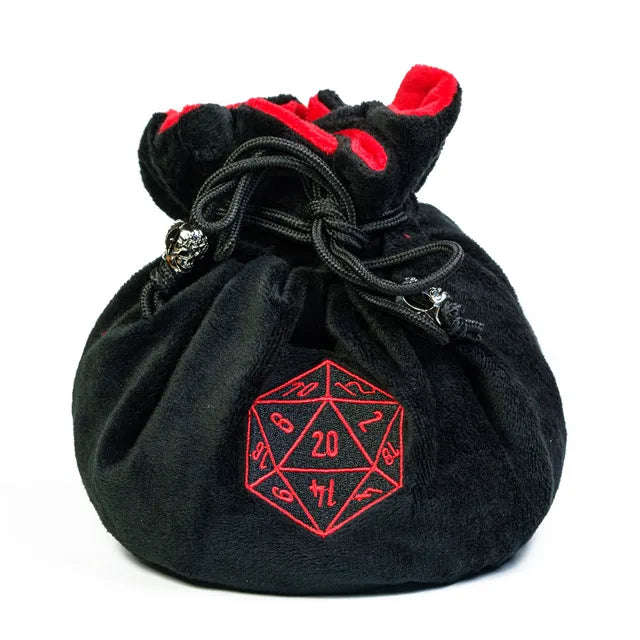Flannel Drawstring Dice Bag | Black