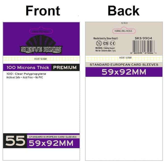 Sleeve Kings | Standard European Card Sleeves (Size 59 x 92 mm) | Premium