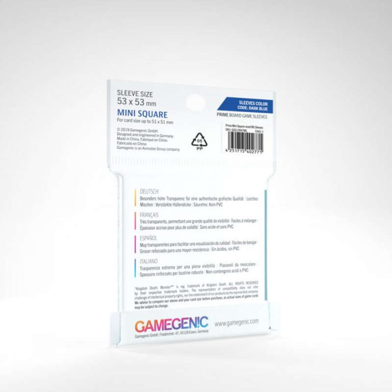 Gamegenic PRIME Sleeves: Mini-Square (Dark Blue)