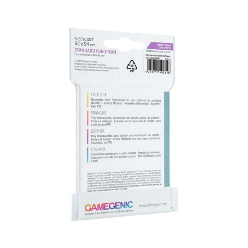 Gamegenic PRIME Sleeves: Standard European (PURPLE)