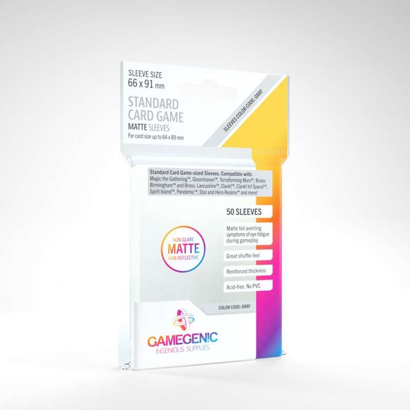 Gamegenic MATTE Sleeves: Standard Card Game (GREY)