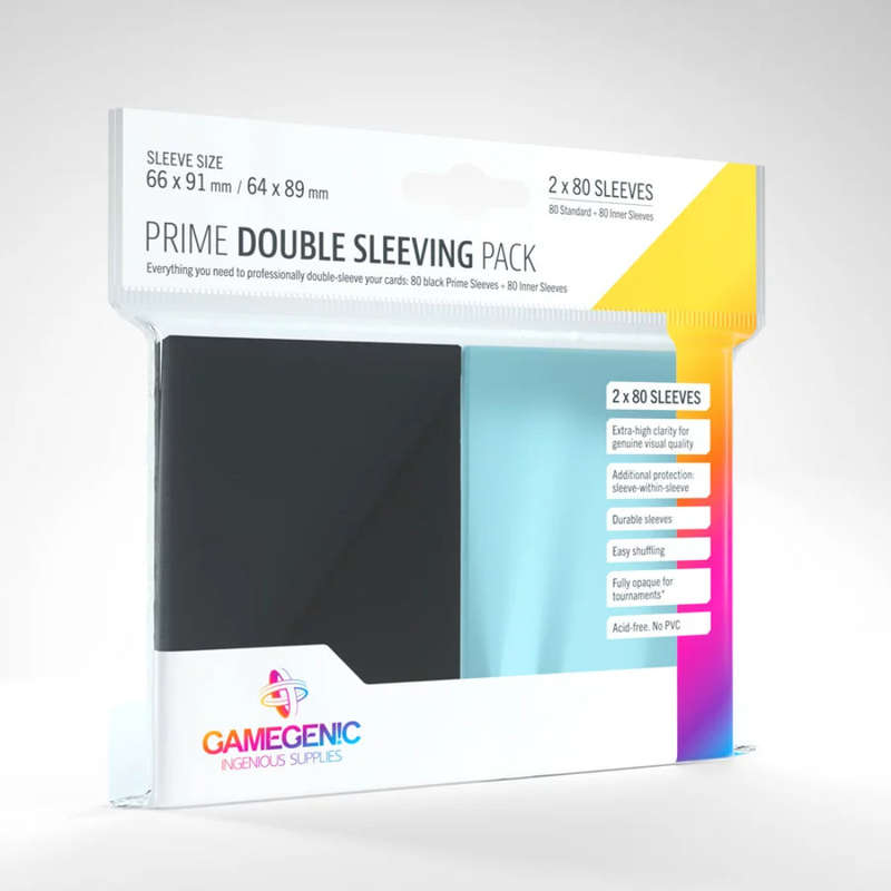 Gamegenic PRIME Double Sleeving Pack: Black (80)