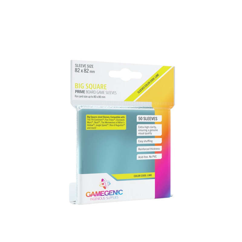 GameGenic | Prime Board Game Sleeves | Big Square (Lime)