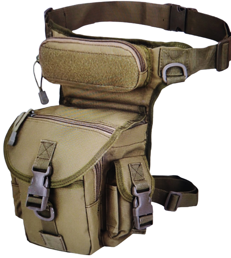Men`s Nylon Hip Drop Belt Waist Fanny Leg Bag Waterproof Military Tactical Bag - Khaki