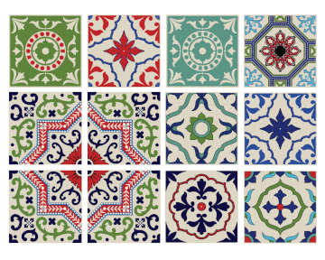 Moroccan - Colour vinyl wall tiles - 10 X 10 Pack of 12