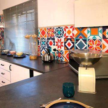 Moroccan - Blue vinyl wall tiles - 10 X 10 Pack of 12