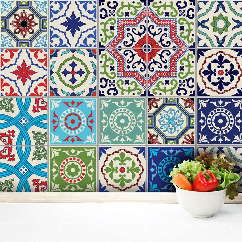 Moroccan - Colour vinyl wall tiles - 10 X 10 Pack of 12