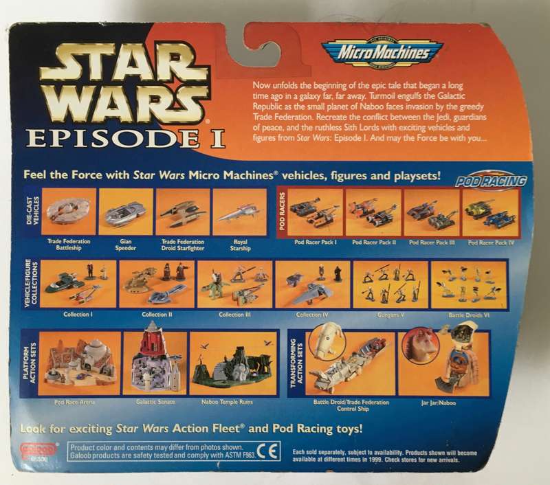 Star Wars Episode 1 Collection 2 1997 Micro Machines Galoob Products in original packaging - Die ...