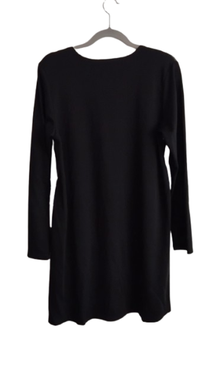 Black Winter Dress with Protea Print - XL