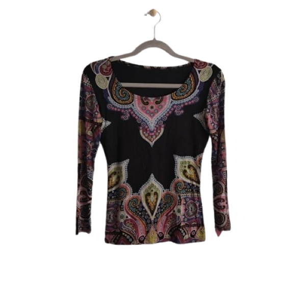 Black & Paisley Print Pinafore Dress and Top - S
