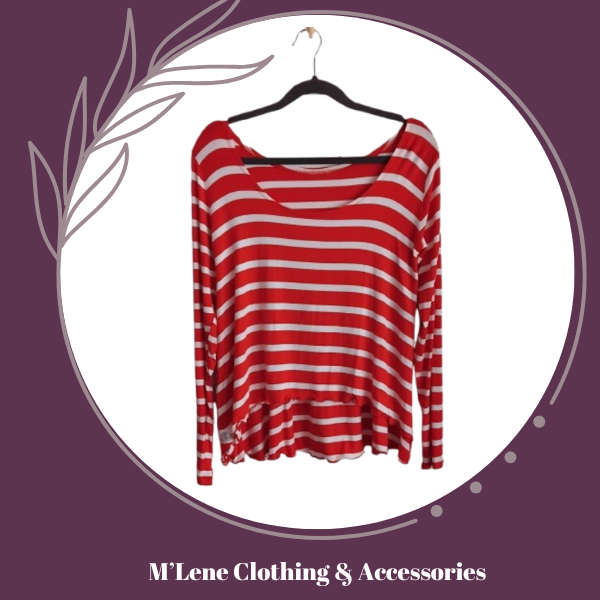 Red & White Longsleeve Top - S