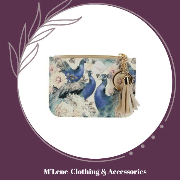 SoGood-Candy Card Purse - Blue Peacocks
