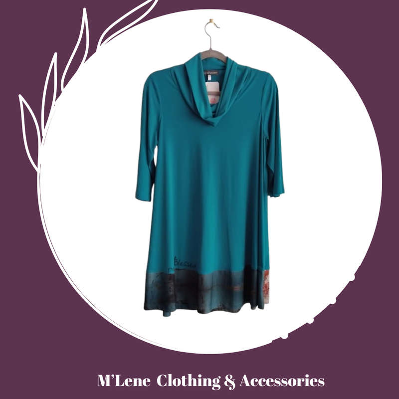 Turquoise Cowl Neck Top