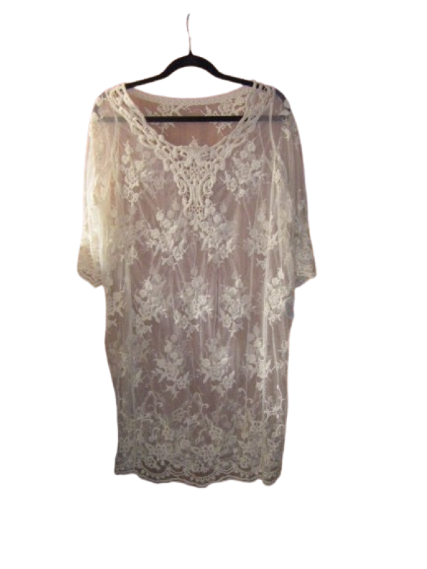 Lace Dress & Sleeveless Shift Dress - Cream - XL