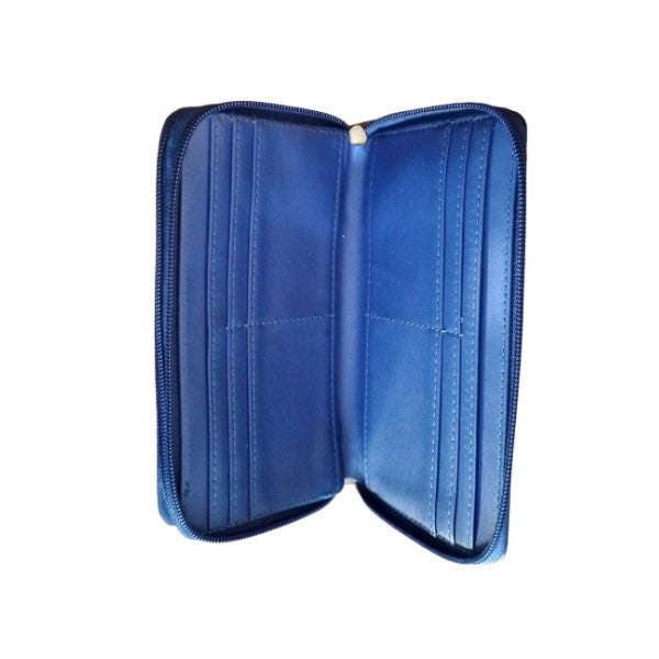 Cotton Road Double Zip Ladies Wallet - Navy