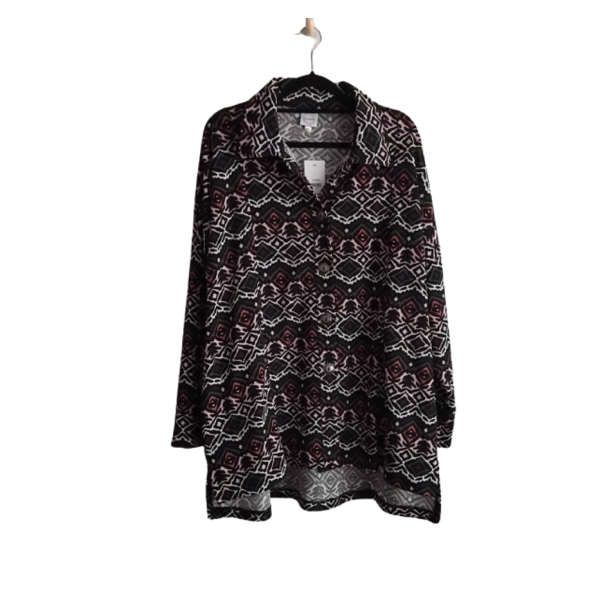 Edith Jacket - Grey/Black/Pink/Blue Aztec Design