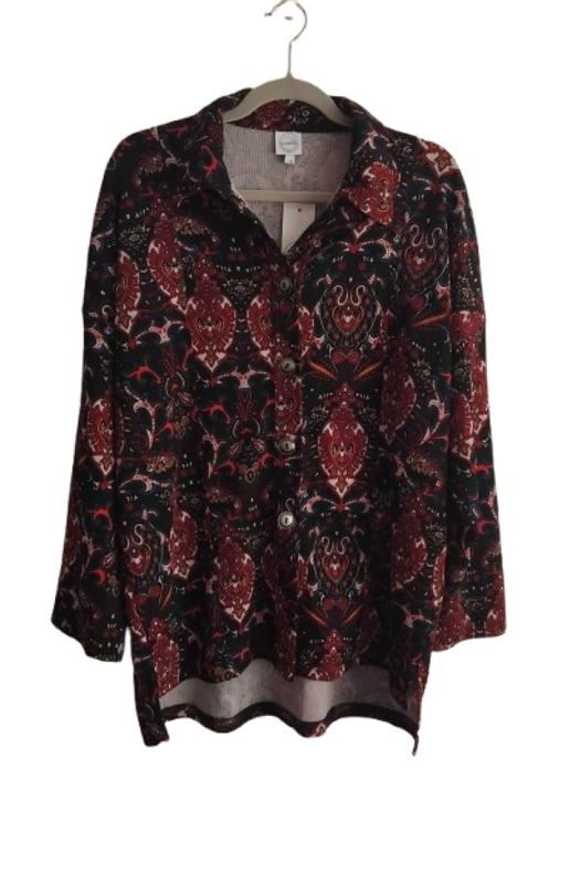 Edith Jacket - Black/Wine/Blue Paisley Design