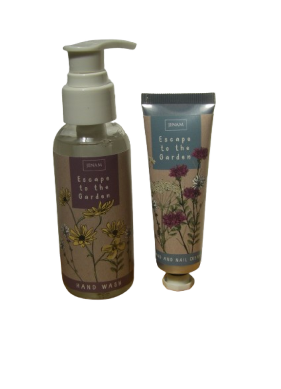 Escape to the garden gift set:  scarf & hand wash & hand cream