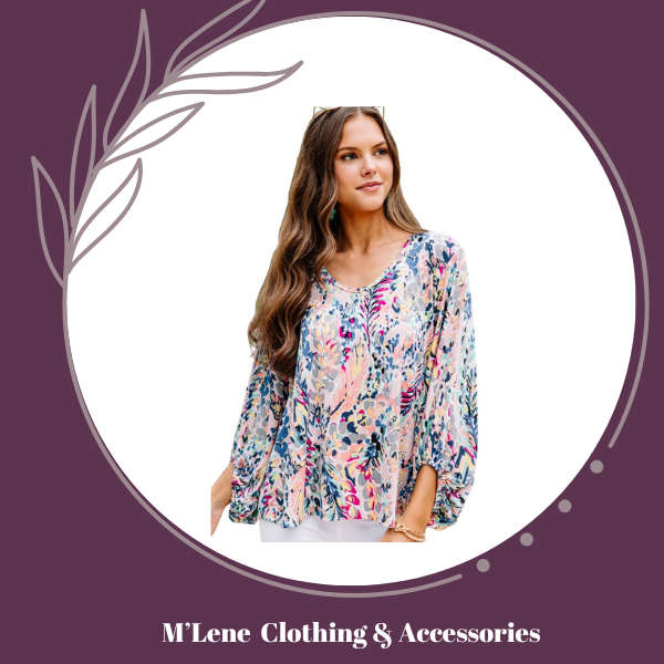 Floral Print Puffy Sleeves Loose Top