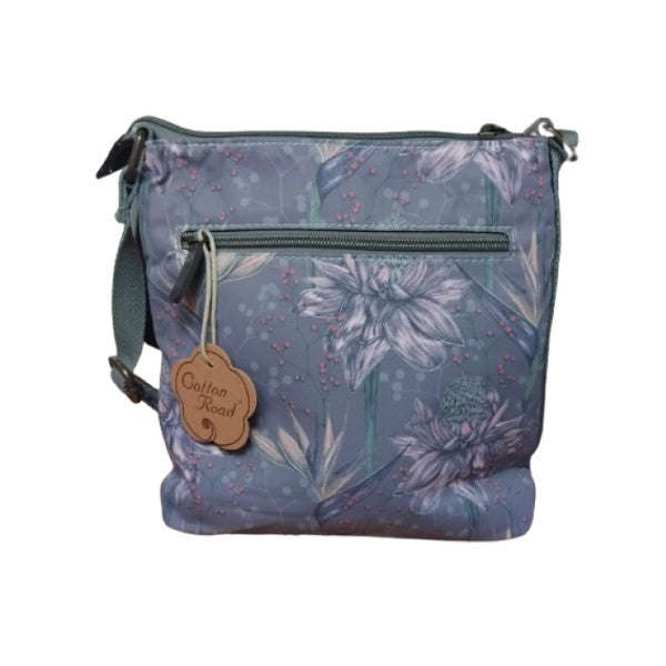 Cotton Road Front Zips Crossbody Bag - Floral - Lilac