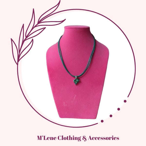 Miglio Leather Necklace & Crystal Heart Pendant