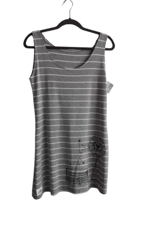Grey & White Shift Dress - L